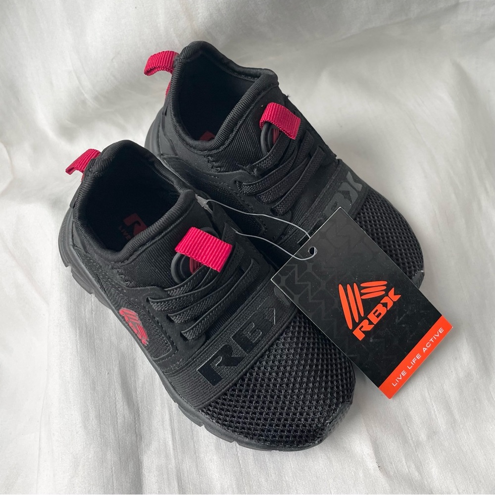RBX TODDLER KIDS SHOES SNEAKERS RED BLACK VOMFY CUSHION SOLES BRAND NEW SIZE 7